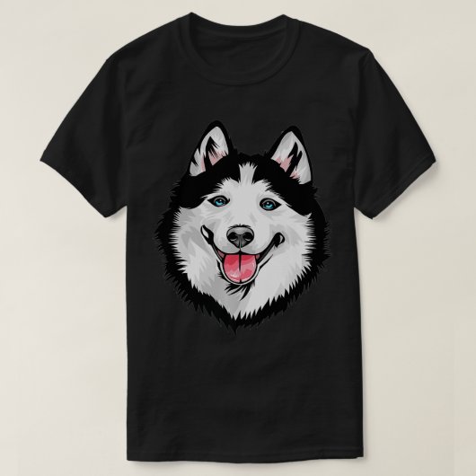 Cool Siberian Husky Face Premium  T-Shirt (Design vorne)