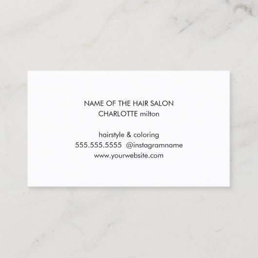 Cool Simple Blue Imitate Gold Scissors Haarbylist Visitenkarte (Rückseite)