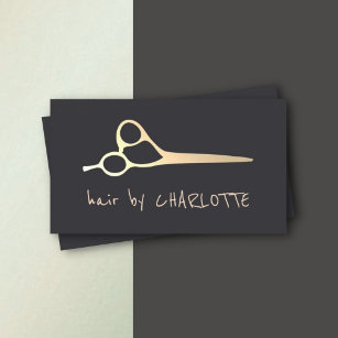 Cool Simple Faux Gold Scissors Hair Stylist Visitenkarte