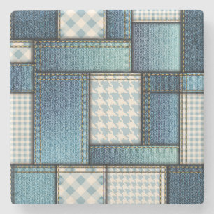 Cool Simulated Blue Denim Fabric Steinuntersetzer