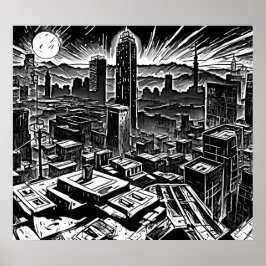 Cool Sin City Ink Noir Poster - Retro Comic Vibe