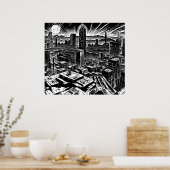 Cool Sin City Ink Noir Poster - Retro Comic Vibe (Küche)