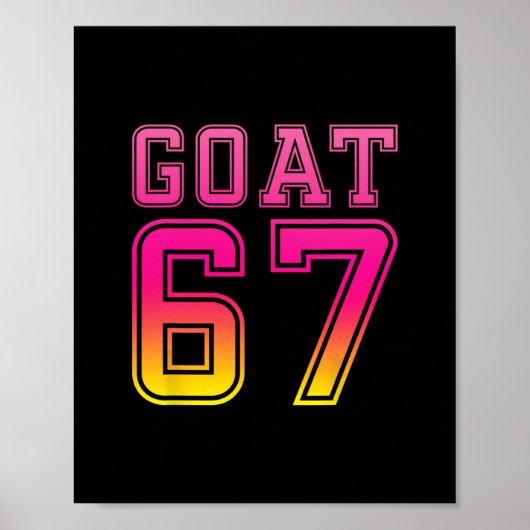 Cool Six Seven 6 7 Eiscreme Ziege 67 Meme Rizz Spa Poster (Vorne)