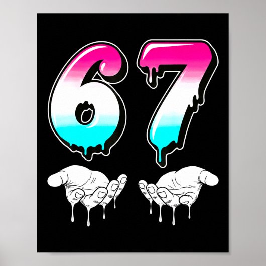 Cool Six Seven 6 7 Meme Gen Alpha Slang Kostüm Ma Poster (Vorne)