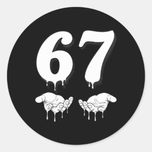 Cool Six Seven 6 7 Meme Gen Alpha Slang Kostüm Ma Runder Aufkleber