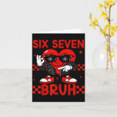 Cool Six Seven Bruh 6 7 Valentines Day Meme Heart Karte (Gelbe Blume)