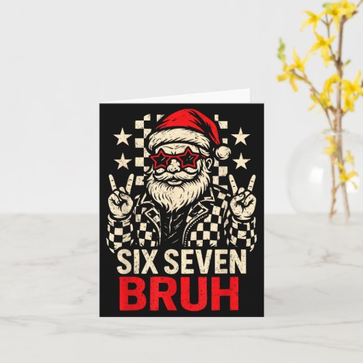 Cool Six Seven Bruh Santa Kids Christmas Party 67 Karte (Gelbe Blume)