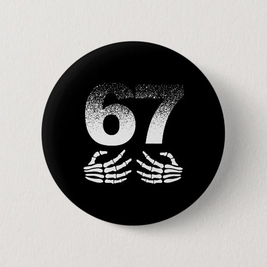 Cool Six Seven Gen Alpha Slang Beliebtes Meme Tren Button (Vorderseite)