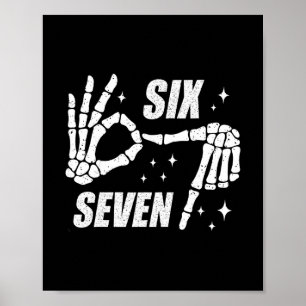 Cool Six Seven Zahl Gen Alpha Slang 6 7 Trend Poster