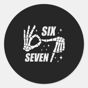 Cool Six Seven Zahl Gen Alpha Slang 6 7 Trend Runder Aufkleber