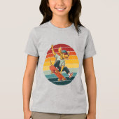 Cool Skateboarding Dog Illustration Tri-Blend Shirt (Vorderseite)