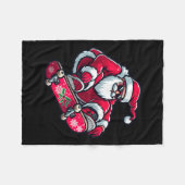 Cool Skateboarding Santa Claus Christmas Pajama Ki Fleecedecke (Vorderseite (Horizontal))