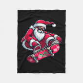 Cool Skateboarding Santa Claus Christmas Pajama Ki Fleecedecke (Vorderseite)