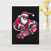 Cool Skateboarding Santa Claus Christmas Pajama Ki Karte (Gelbe Blume)