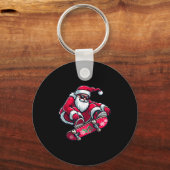 Cool Skateboarding Santa Claus Christmas Pajama Ki Schlüsselanhänger (Vorderseite)