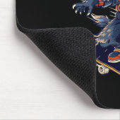 Cool Skateboarding Wolf Carrying A Halloween Pumpk Mousepad (Ecke)