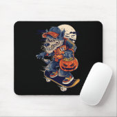 Cool Skateboarding Wolf Carrying A Halloween Pumpk Mousepad (Mit Mouse)