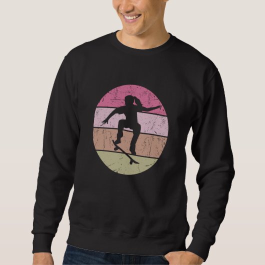 Cool Skater Girl Vintage Retro Skateboarding Skate Sweatshirt (Vorderseite)