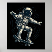 Cool Skating Astronaut Costume For Boys And Girls Poster (Vorne)