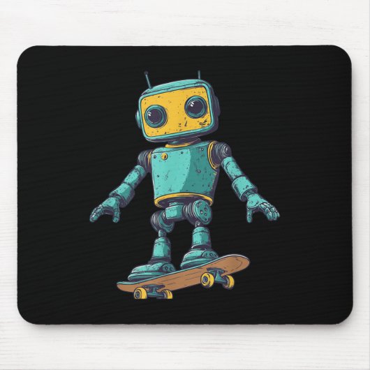 Cool Skating Robot With Skateboard Costume Mousepad (Vorne)