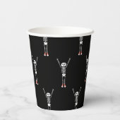 Cool Skeleton Halloween Pattern Pappbecher (Rückseite)
