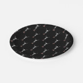 Cool Skeleton Halloween Pattern Pappteller (Schrägansicht)