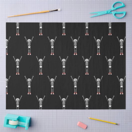 Cool Skeleton Halloween Pattern Seidenpapier (Basteln)