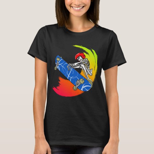 Cool skeleton on skateboard  idea for real skaters T-Shirt (Vorderseite)