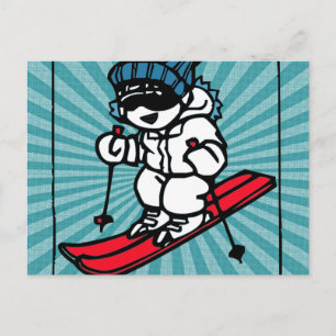 Cool Skier Skifahrer Skigeschenk für Skifahre Postkarte