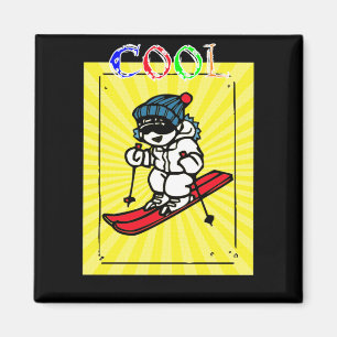 Cool Skier Skifans Skigeschenk Skifahren Magnet