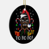 Cool Skull Beard Santa Pirate Christmas Jolly Roge Keramik Ornament (Rechts)