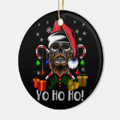 Cool Skull Beard Santa Pirate Christmas Jolly Roge Keramik Ornament (Links)