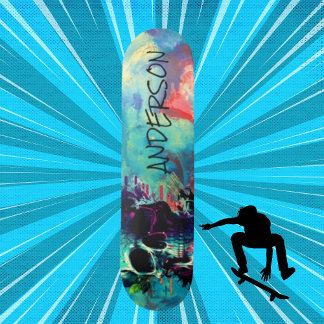 Cool Skull Blau Personalisiert Skateboard
