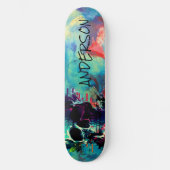 Cool Skull Blau Personalisiert Skateboard (Vorderseite)