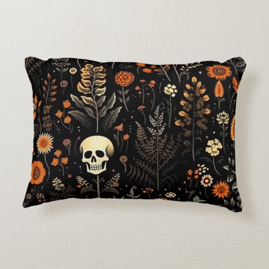 Cool Skull Halloween Pattern Dekokissen (Rückseite)