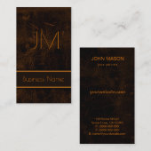 Cool Sleek Brown Imitats Leather Monogram Accounta Visitenkarte (Vorne/Hinten)