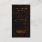 Cool Sleek Brown Imitats Leather Monogram Accounta Visitenkarte (Rückseite)