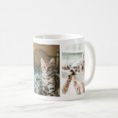 Cool Sleepy Kitty Cat Lovers' Foto Collage Tasse (VorderseiteRechts)