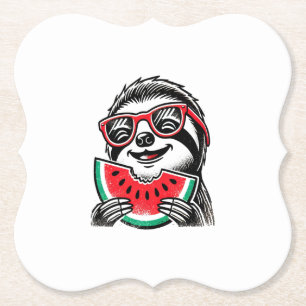 Cool-Sloth, der Wassermelone isst Untersetzer