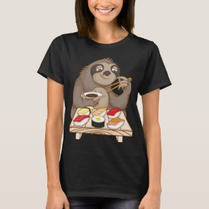 Cool Sloth Eating Sushi Funny Japanischer Food Lov T-Shirt