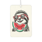 Cool Sloth Eating Watermelon Autolufterfrischer (Vorderseite)