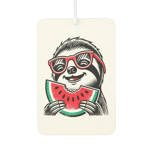Cool Sloth Eating Watermelon Autolufterfrischer (Vorderseite)