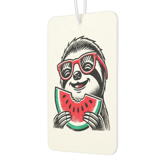 Cool Sloth Eating Watermelon Autolufterfrischer (Links)