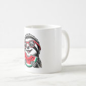 Cool Sloth Eating Watermelon Kaffeetasse (VorderseiteRechts)