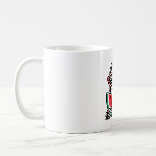 Cool Sloth Eating Watermelon Kaffeetasse (Links)