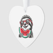 Cool Sloth Eating Watermelon Ornament (Vorderseite)