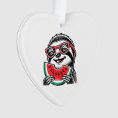 Cool Sloth Eating Watermelon Ornament (Vorderseite)