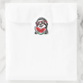 Cool Sloth Eating Watermelon Runder Aufkleber (Tasche)