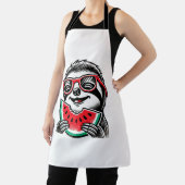 Cool Sloth Eating Watermelon Schürze (InSitu)