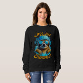 Cool Sloth Hello Summer Vacation Beach Summer Sweatshirt (Vorne ganz)